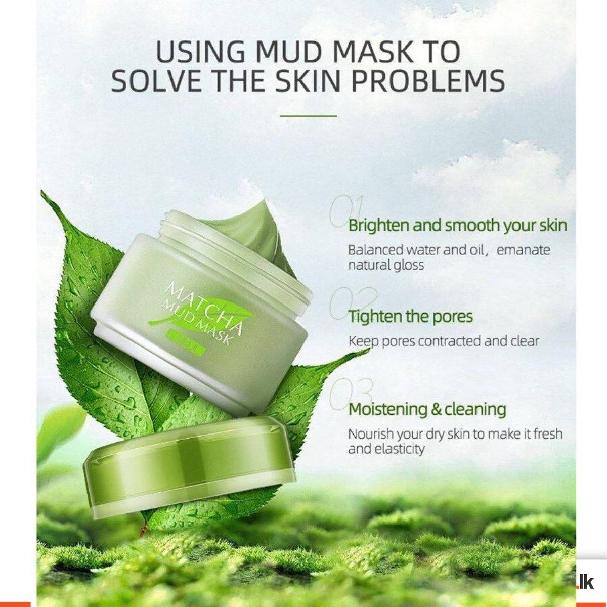 LAIKOU Matcha Mud Mask for Deep Clean & Oil Control - 85g | SHOPPE.LK