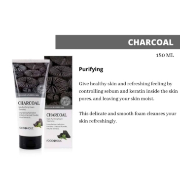 FOODAHOLIC Korea Charcoal Daily Purifying Cleansing Foam - 180ML - Image 2