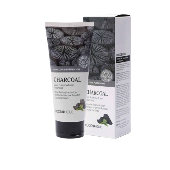 FOODAHOLIC Korea Charcoal Daily Purifying Cleansing Foam - 180ML - SHOPPE.LK