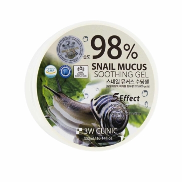 3W CLINIC 98% Snail Mucus Soothing Gel - 300ml - SHOPPE.LK