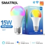 SMATRUL WiFi Smart Light Bulb - RGB LED 15W with Voice and App Control - SHOPPE.LK