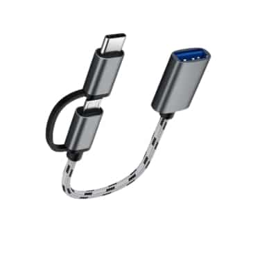 Nylon USB Type C & Micro USB 2 In 1 OTG Adapter Cable - SHOPPE.LK