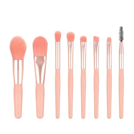 8Pcs Pastel Makeup Brush Set With Pouch - SHOPPE.LK