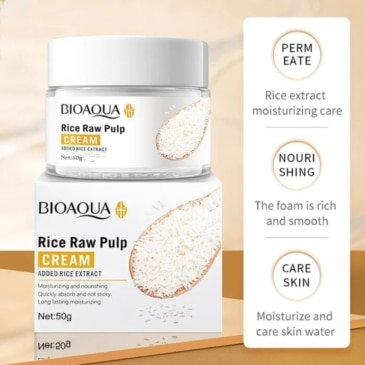 BIOAQUA Raw Pulp Rice Water Cream 50g - Moisturizing, Anti-wrinkle, Anti-aging - Image 2