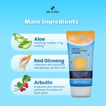 3W Clinic Intensive UV Sunscreen Cream SPF50+ PA+++ 70 ml - Image 3