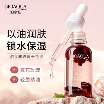 BIOAQUA Rose Oil For Face Body And Hair 30ml - Natural Beauty Solution - SHOPPE.LK