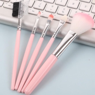 Compact and Portable 5Pcs Mini Makeup Brush Set - Image 2