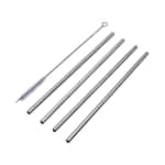 Stainless Steel Straw Set with Cleaning Brush - 5 in 1 - SHOPPE.LK