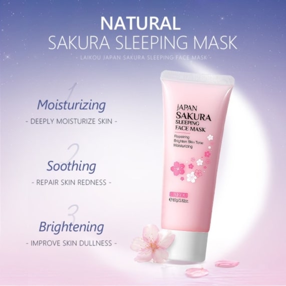 Nourishing LAIKOU Japan Sakura Sleeping Mask 80g - SHOPPE.LK