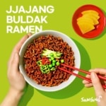 Samyang Korean Spicy Jjajang Chicken Ramen Noodles - Black Bean (140g) - SHOPPE.LK