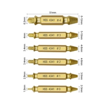 High-Quality Damaged Screw Extractor Drill Bit Set - 6pcs - SHOPPE.LK