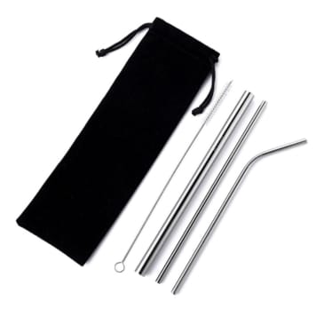 Premium Colour Metal Drinking Straws - Set of 5 - SHOPPE.LK