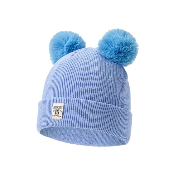 Cute Knitted Baby Hat with Pompon for Boys and Girls - SHOPPE.LK