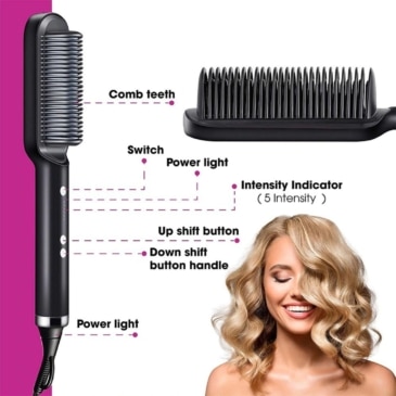 2-in-1 Hair Styler Comb | Anti-Scalding Design for Safe Use - SHOPPE.LK