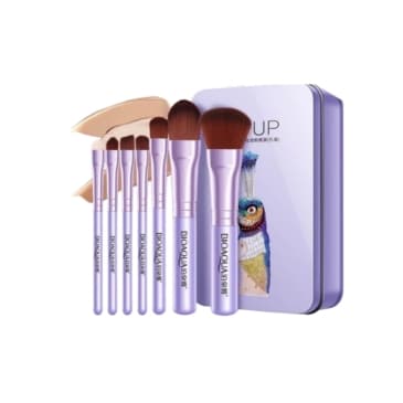 BIOAQUA Makeup Brush Kit - 7 Pcs Purple Peacock Set - SHOPPE.LK