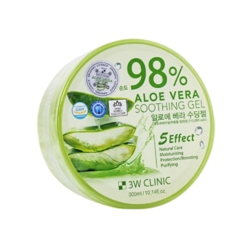 3W CLINIC 98% Aloe Vera Soothing Gel - Moisturizing and Soothing Skincare Solution, 300ml - SHOPPE.LK