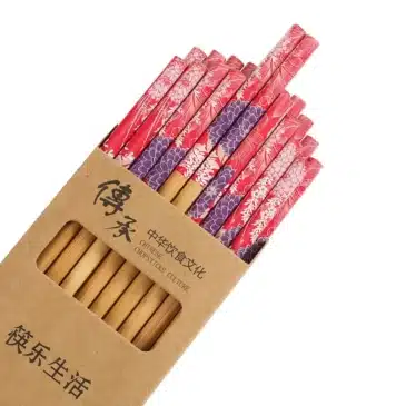 Bamboo Chopsticks with Cherry Blossoms Design - 1 pair - SHOPPE.LK