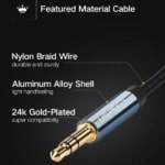 UGREEN 3.5mm Male to 3.5mm Male Gold Plated Nylon Bradied Audio Cable (1M) - SHOPPE.LK