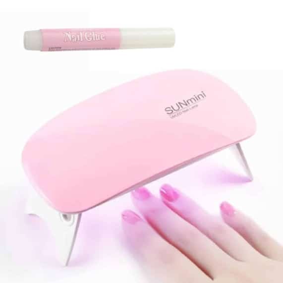 LED Nail Lamp for Gel Curing & 2g Decoration Glue for False Nails Bundle - SHOPPE.LK