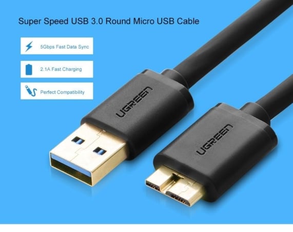 UGREEN 0.5Meter USB 3.0 A Male to Micro B Male Adapter Cable Super Speed Charging and Data Sync Cord - SHOPPE.LK