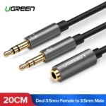 UGREEN 3.5mm Female to 2 Male Headphone Mic Audio Y Splitter Cable with Aluminum alloycase - SHOPPE.LK