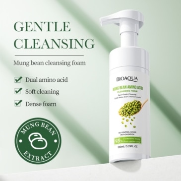 BIOAQUA Mung Bean Amino Acid Cleansing Foam for Oil Control - 150ml - Image 3