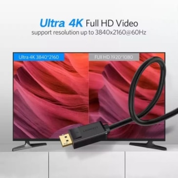 UGREEN 1Meter 4K DisplayPort to DisplayPort Cable Gold Plated 1.2 Version Audio Video Cable - SHOPPE.LK