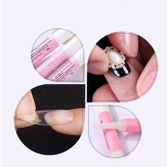 LED Nail Lamp for Gel Curing & 2g Decoration Glue for False Nails Bundle - SHOPPE.LK