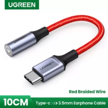 UGREEN type-c to 3.5mm jack earphone cable 3.5 AUX USB C audio adapter (0.1m) - SHOPPE.LK