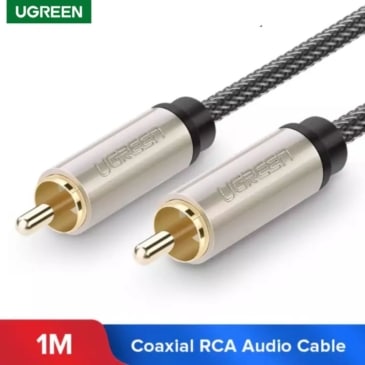 UGREEN 1m S/PDIF Audio Digital Coaxial RCA Composite Video Cable Gold Plated Braid Design - SHOPPE.LK