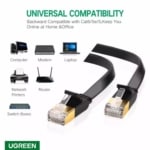 UGREEN 5 Meter Flat Ethernet Cable Cat7 RJ45 Network Patch Cable Flat 10 Gigabit 600Mhz - SHOPPE.LK