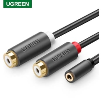 UGREEN 2RCA Female to 3.5mm Female Audio Cable for Amplifier DVD VCD (20CM) - SHOPPE.LK