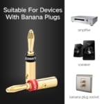 UGREEN 2Pair/4Pack 24K Gold-Plated Banana Plug Connector Corrosion-Resistant Banana Connector - SHOPPE.LK