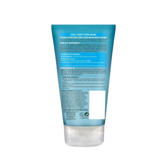 GARNIER Pure Active Anti-Deep Pore Face Wash For Oily Skin 150ml - UK - SHOPPE.LK