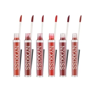Luxurious Matte Liquid Lipstick Set 6 Pcs- NYXKISS Velvet Glam Collection - SHOPPE.LK