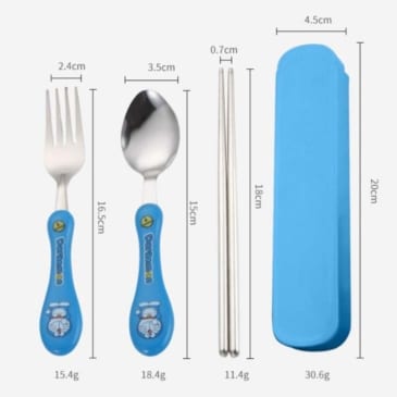 Kids Cutlery Set | Stainless Steel Spoon, Fork, and Chopsticks - SHOPPE.LK