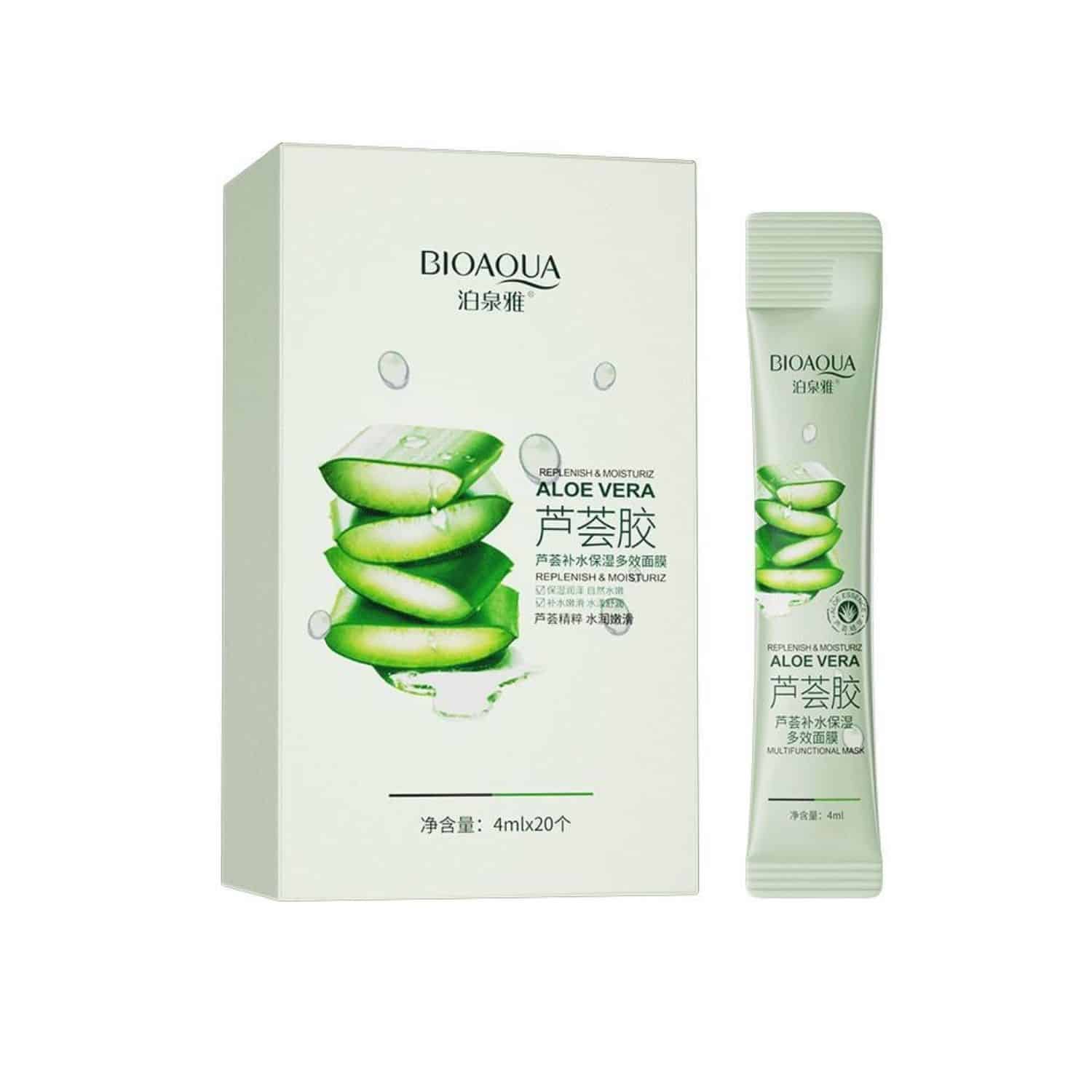 BIOAQUA Aloe Vera Sleeping Mask Replenish and Moisturize, 4ml x 20pcs