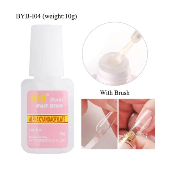 BYB Bond Nail Glue with Brush for Nail Arts & Fake Nails – 10ml - SHOPPE.LK