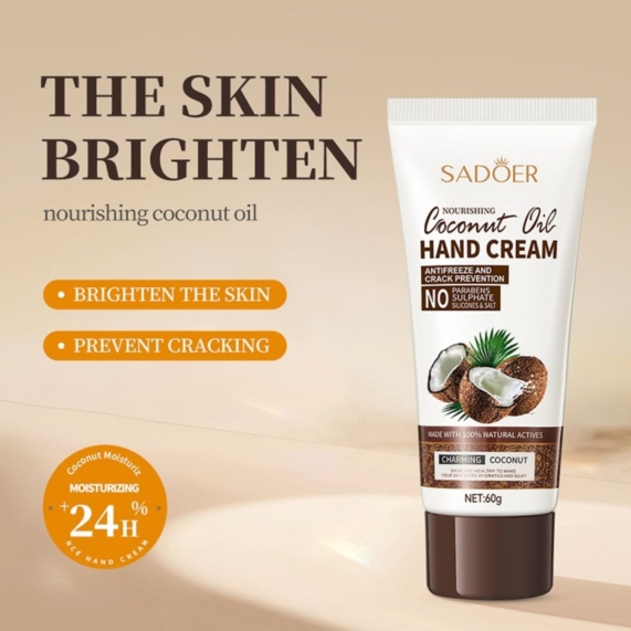 Nourishing Coconut Oil Hand Cream - Moisturizing & Protective - 60g - SHOPPE.LK