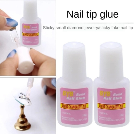 BYB Bond Nail Glue with Brush for Nail Arts & Fake Nails – 10ml - SHOPPE.LK