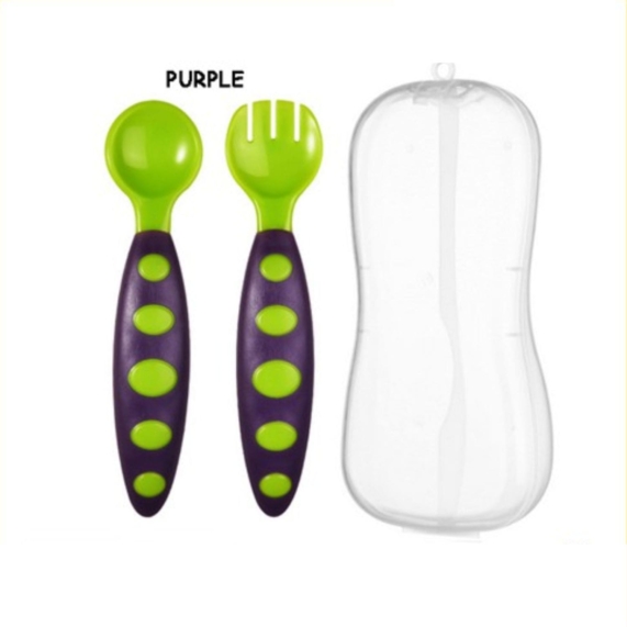 Baby Cutlery Set with Spoon & Fork in Cute Case - SHOPPE.LK