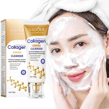 SADOER Collagen Face Cleanser for Brightening and Moisturizing - 100g - SHOPPE.LK