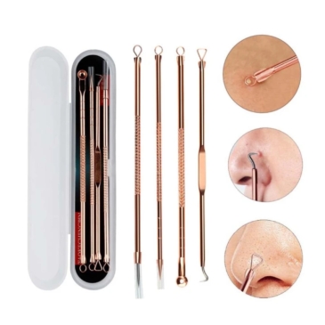 4 in 1 Stainless Steel Acne Pimple Blackhead Remover Beauty Tool Set - SHOPPE.LK