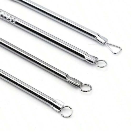 4 in 1 Stainless Steel Acne Pimple Blackhead Remover Beauty Tool Set - SHOPPE.LK