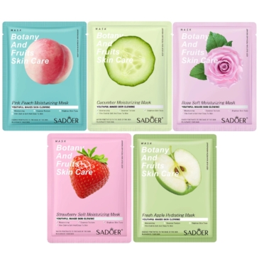 SADOER Plant Essence Hydrating Face Mask 5 Pcs Set – Deep Moisture & Nourishing Skincare Treatment