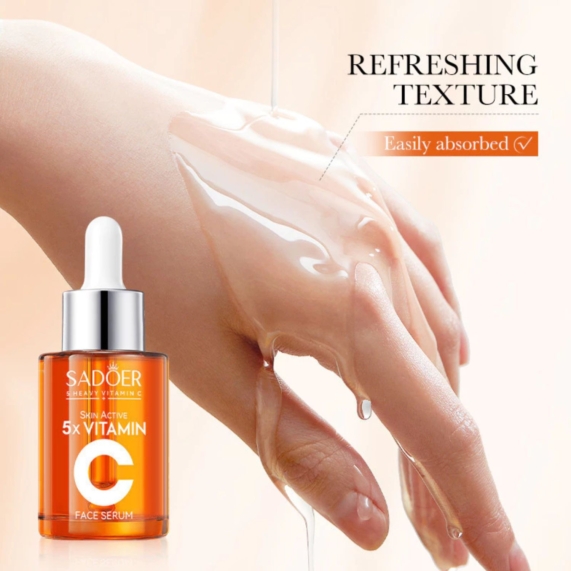 SADOER Vitamin C Brightening Face Serum 30ml - Multi Effect Antioxidant Essence - SHOPPE.LK