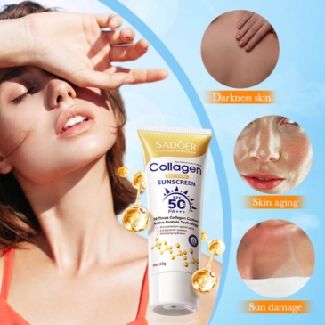 SADOER Collagen Sunscreen SPF 50+ 40g – Lightweight, Hydrating & Anti-Aging Formula 5 SADOER Collagen Sunscreen SPF 50+ 40g – Lightweight, Hydrating & Anti-Aging Formula - Image 2