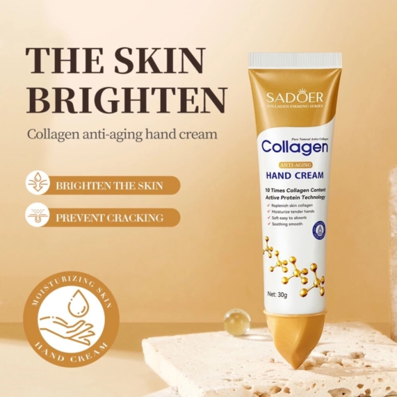 SADOER Collagen Hand Cream 30g - Moisturizing & Anti-Aging 1 SADOER Collagen Hand Cream 30g - Moisturizing & Anti-Aging - SHOPPE.LK