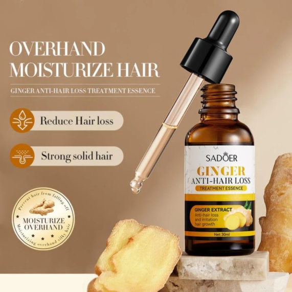 SADOER Ginger Hair Growth Serum 30ml - Powerful Nutrient Boost for Thicker Hair - SHOPPE.LK